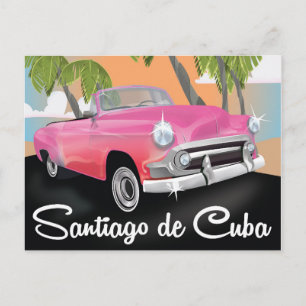 Santiago de Cuba Vintage-Urlaub-Reiseplakat. Postkarte