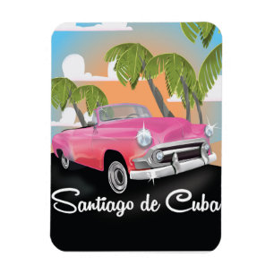 Santiago de Cuba Vintages Reiseplakat. Magnet
