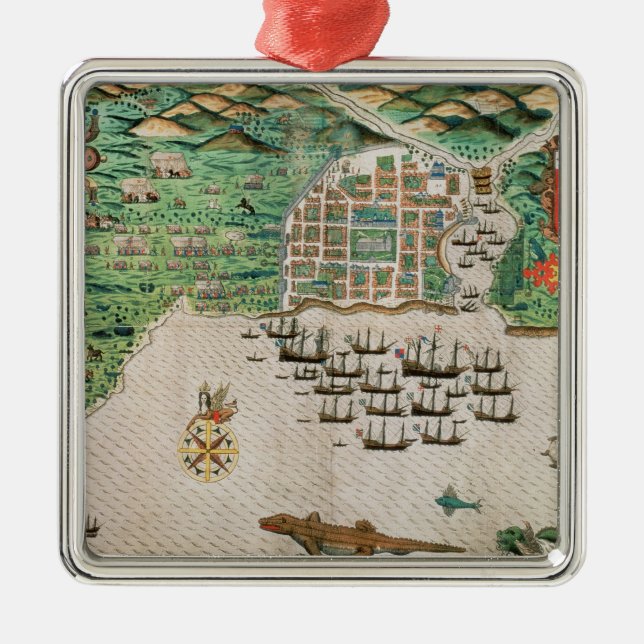 Santiago, Kap-Verde, 1589 2 Silbernes Ornament (Vorne)