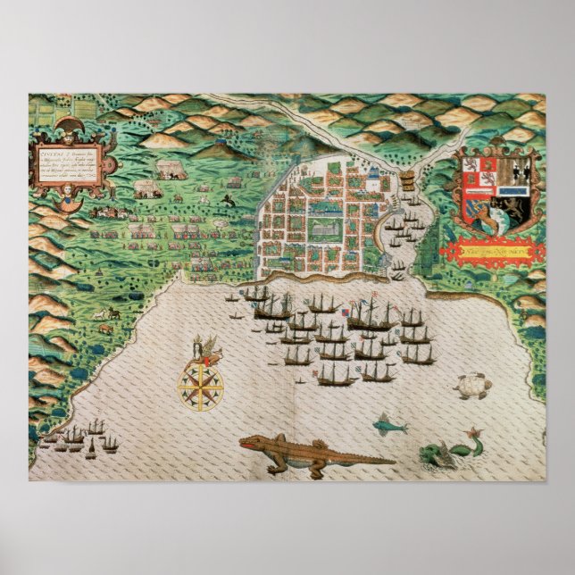 Santiago, Kap Verde, 1589 Poster (Vorne)