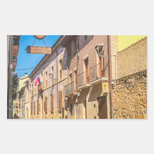 Santiago path city rechteckiger aufkleber (Vorderseite)