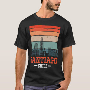 Santiago Retro Vintage Sonnenuntergang Skyline San T-Shirt