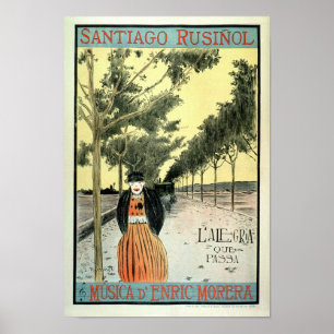 Santiago Rusinol Musica D Enrique Morera Vintag Poster
