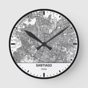 Santiago Uhr Stadt Linie Kunst