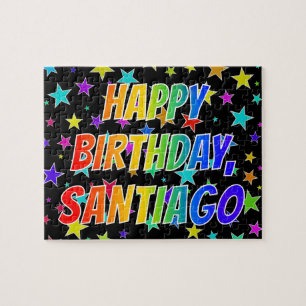 "SANTIAGO" Vorname, Spaß "GLÜCKLICHER GEBURTSTAG" Puzzle