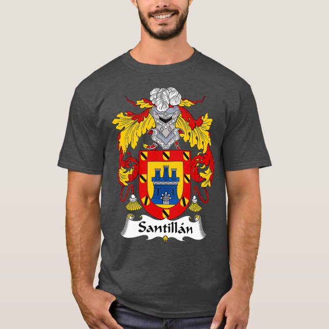 Santillan Coat of Arms Familienwappen T-Shirt (Vorderseite)
