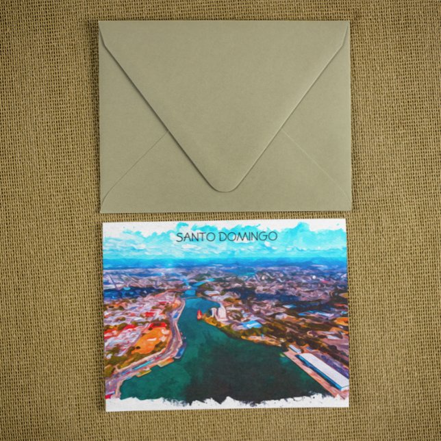 Santo Domingo Dominikanische Republik Panoramasich Postkarte (santo domingo postcard)