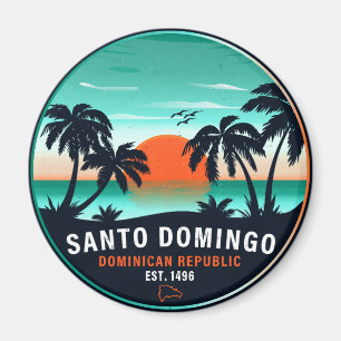 Santo Domingo Dominikanische Republik Retro Sunset Magnet