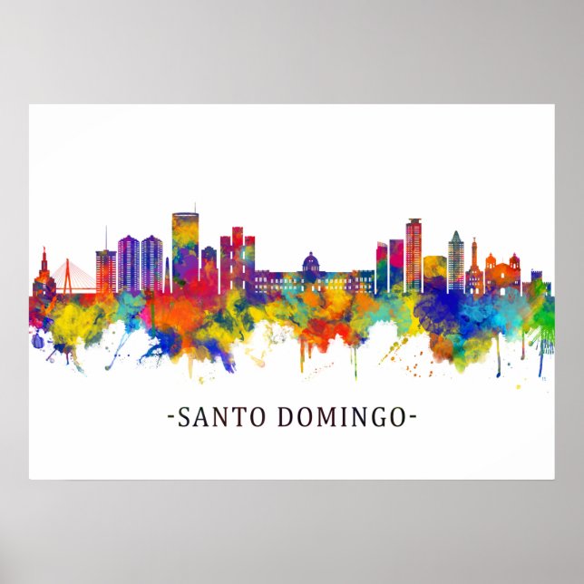 Santo Domingo Dominikanische Republik Skyline Poster (Vorne)
