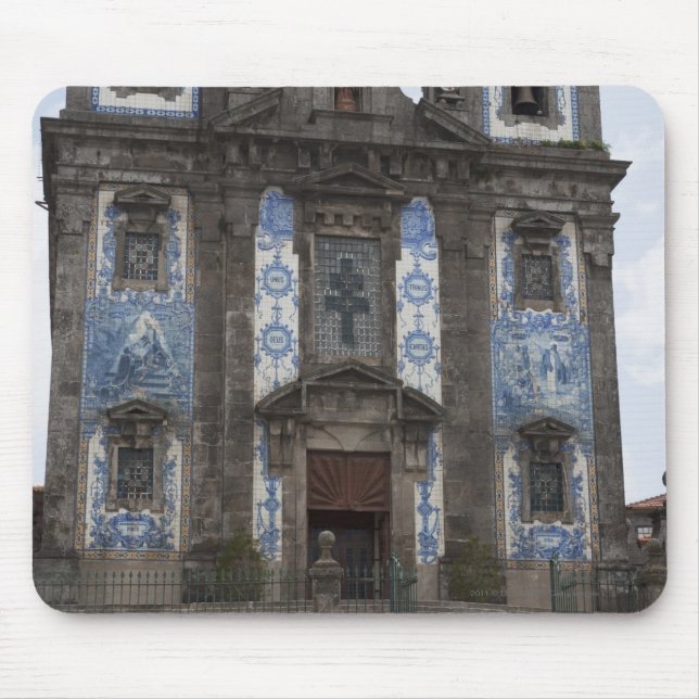 Santo Ildenfonso Kirche mit Fliesen-Platten Mousepad (Vorne)