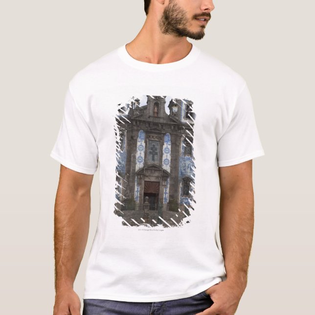 Santo Ildenfonso Kirche mit Fliesen-Platten T-Shirt (Vorderseite)
