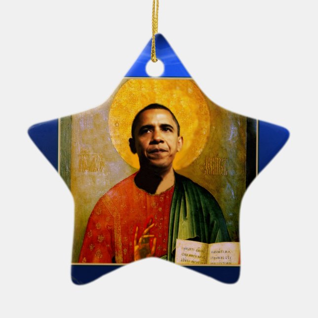 SANTOBAMA Blue Sapphire Star Keramikornament (Vorne)