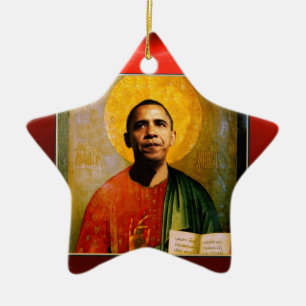 SANTOBAMA roter karminroter Stern Keramik Ornament
