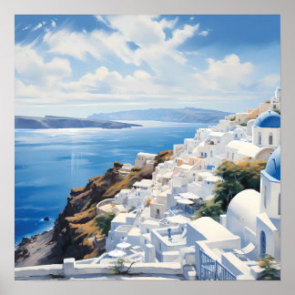 Santorin am Meeresplakat Poster