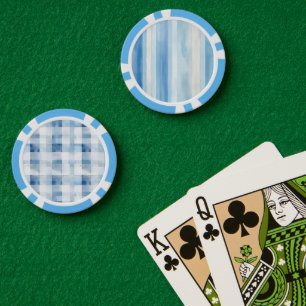Santorin Blau Weiße Streifen Pokerchips