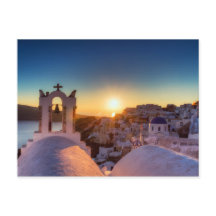 Santorin - Cycladische Oia bei Sonnenuntergang Pos
