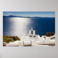 Santorin - Glockenturm am Oia-Poster