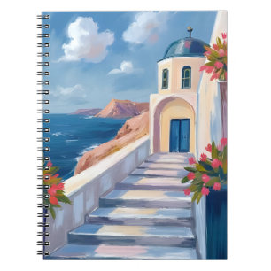 Santorin Griechenland Aquarell Reise Kunst Notizblock