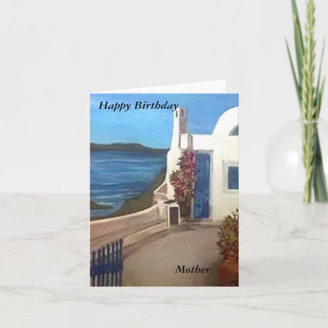 Santorin, Griechenland - Happy Birthday Card Karte (Vorderseite)
