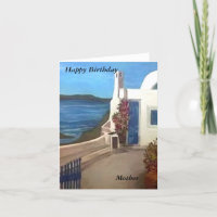 Santorin, Griechenland - Happy Birthday Card