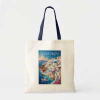Santorin Griechenland Illustration Reise Kunst Vin