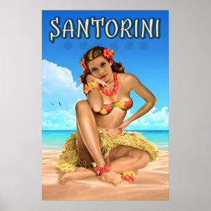 Santorin Griechenland Mittelmeer Reiseplakat Meer Poster