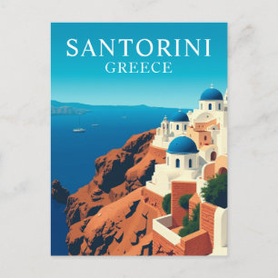 Santorin, Griechenland - Reisen in die Weißen Häus Postkarte