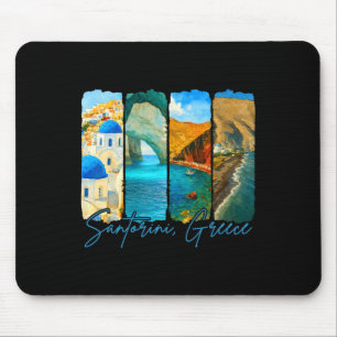 Santorin Griechenland Reisende Pinselstrich Treffe Mousepad