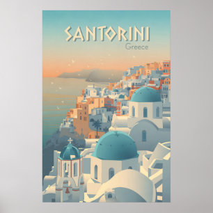 Santorin Griechenland Reiseplakat Poster