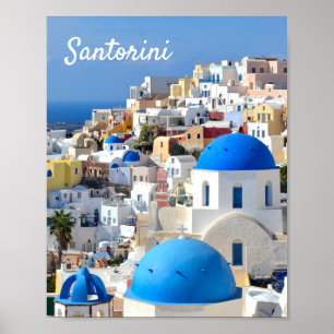 Santorin, Griechenland - Reiseplakat Poster