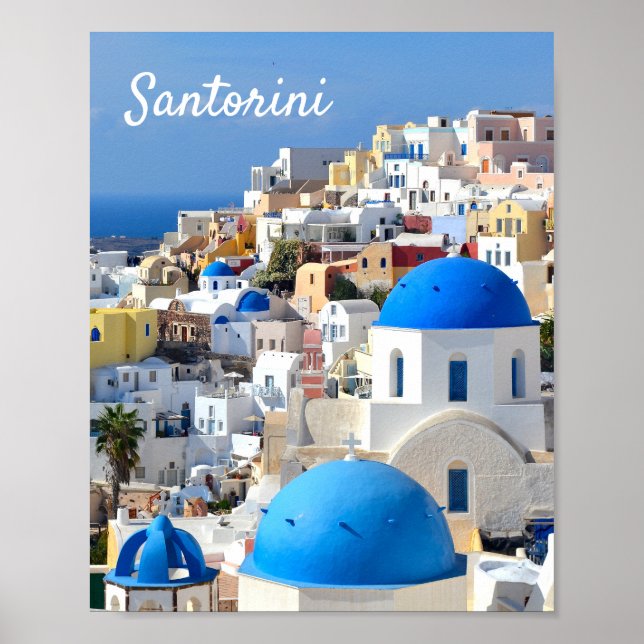 Santorin, Griechenland - Reiseplakat Poster (Vorne)