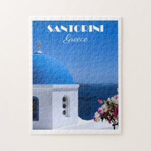 Santorin, Griechenland Reiseplakat, Puzzle