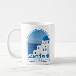 Santorin Griechenland Retro Vintage Kaffeetasse