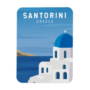 Santorin Griechenland Retro Vintage Magnet