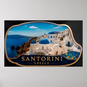 🌅 Santorin Griechenland Urlaubserinnerung Für Rei Poster