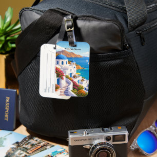 Santorin Griechenland Vintage Europa Urlaub Reise Gepäckanhänger