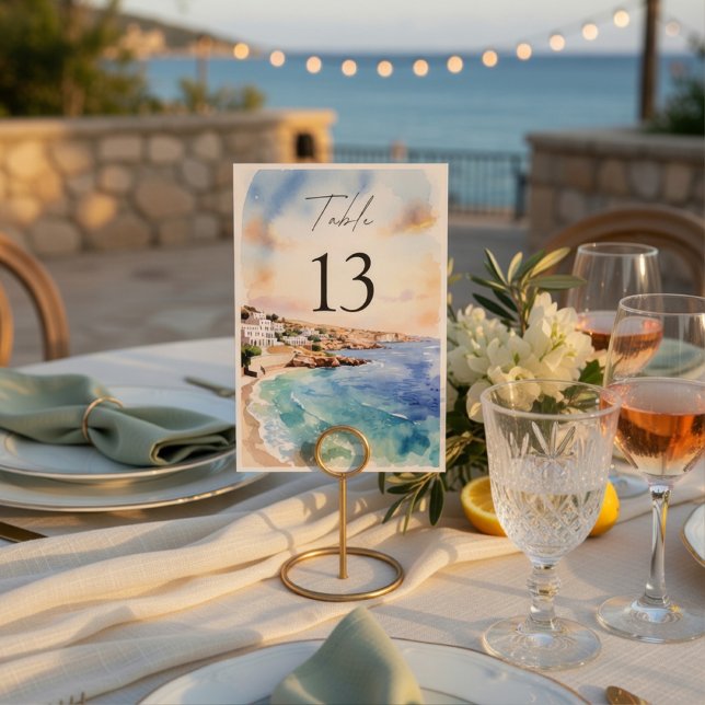 Santorin Hochzeit Tischnummern | Mittelmeer (Von Creator hochgeladen)