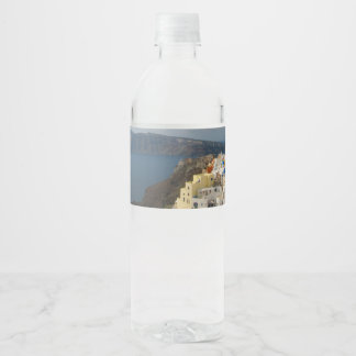 Santorin im Nachmittagslicht Wasserflaschenetikett