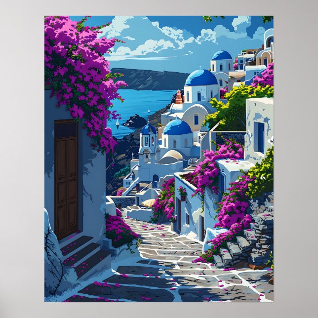 Santorin in Griechenland Poster (Vorne)