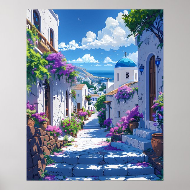 Santorin in Griechenland Poster (Vorne)