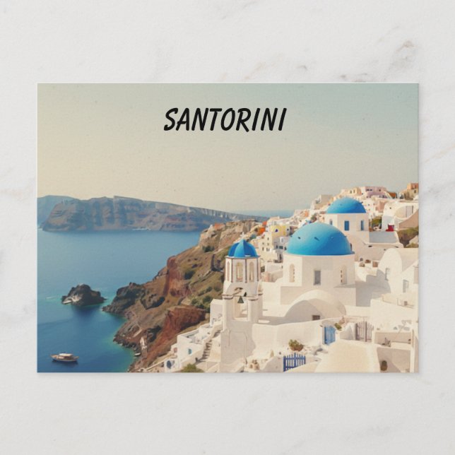 Santorin Postkarte (Vorderseite)