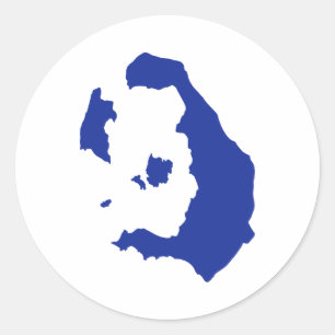 Santorin Runder Aufkleber