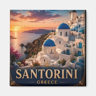 Santorin-Sonnenuntergangs-Urlaubserinnerungsgesche Magnet