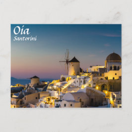 Santorin - Stadtbild von Oia bei Sonnenuntergang P Postkarte