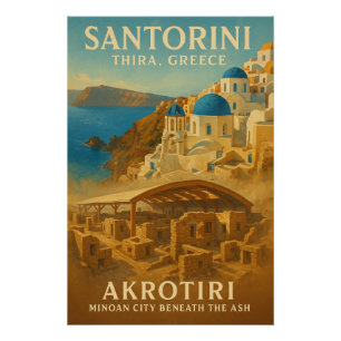 Santorin — Thira, Griechenland. Poster