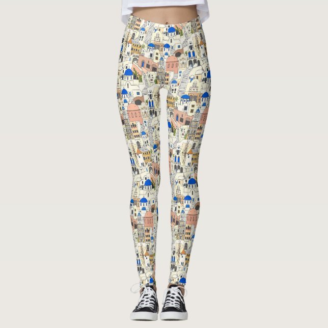 Santorin-Träume Leggings (Vorderseite)