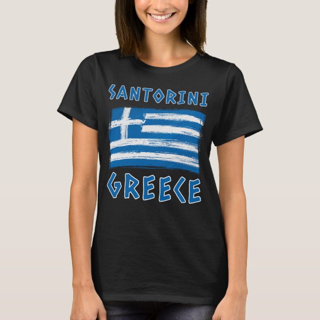 Santorin und Flagge Griechenlands T - Shirt der Fr (Vorderseite)
