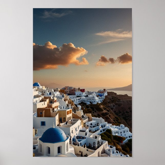 Santorin - Vintage Travel Poster (Vorne)