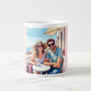 Santorin, wenn Männer Frauen Liebe Jumbo-Tasse