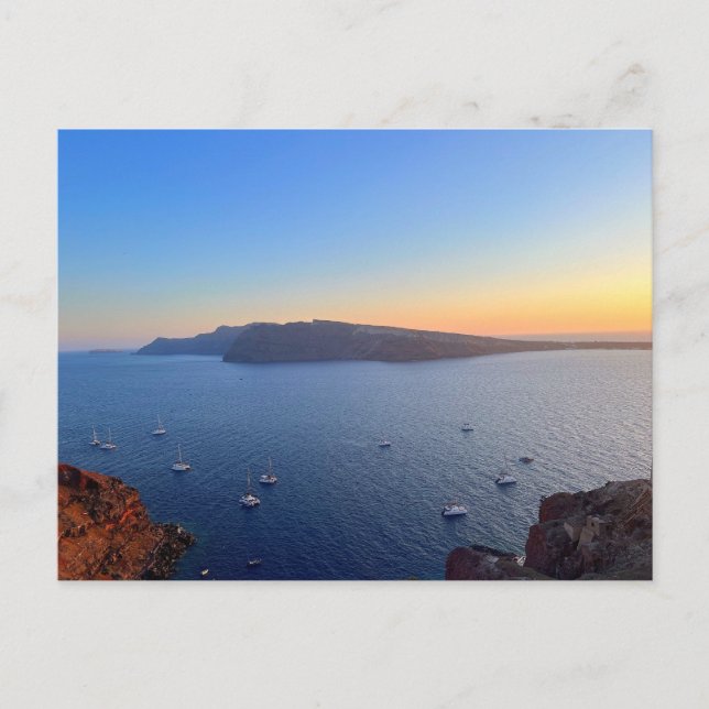 Santorini Altarbietungen in Sunset Griechenland Postkarte (Vorderseite)